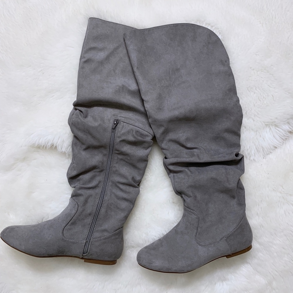 Like New Grey Knee-High Boots